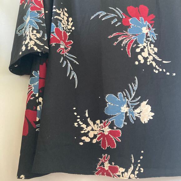 Now| Girls black floral flared long sleeve dress - Picture 4 of 10